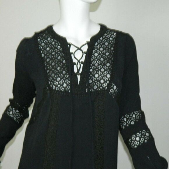 Anthropologie Current Air Black Boho Chic Tunic - Picture 3 of 11